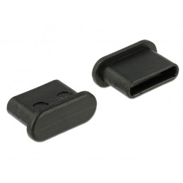 DeLOCK 64014 pistorasian kansi USB Type-C Musta 10 kpl