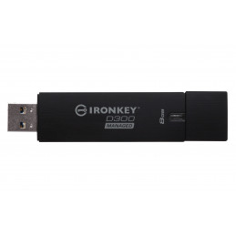 Kingston Technology IronKey D300 USB-muisti 8 GB USB A-tyyppi 3.2 Gen 1 (3.1 Gen 1) Musta