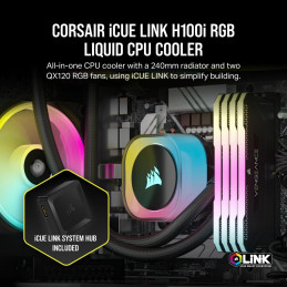 Corsair H100I Suoritin Nestejäähdytyspakkaus 12 cm Musta