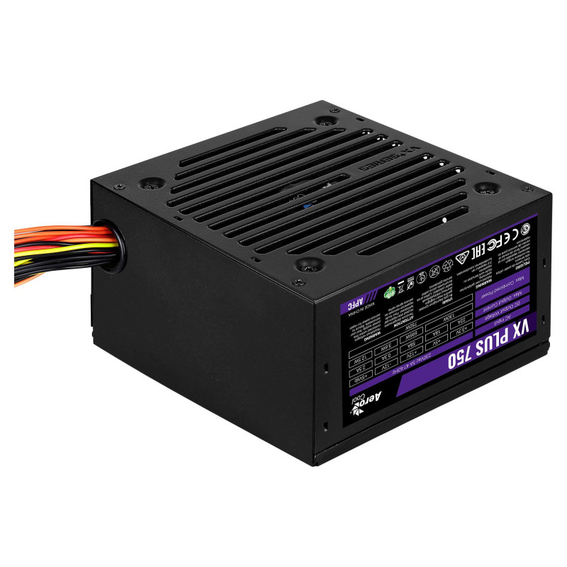 Aerocool VX PLUS 750 virtalähdeyksikkö 750 W 20+4 pin ATX ATX Musta