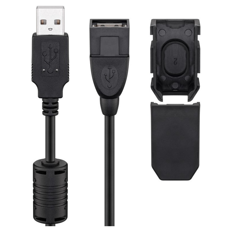 Goobay 93284 USB-kaapeli 2 m USB 2.0 USB A Musta
