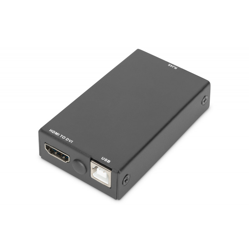 Digitus DS-51202 videokaapeli-adapteri RJ-45 HDMI + USB Musta