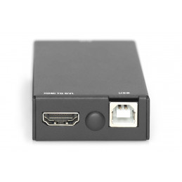 Digitus DS-51202 videokaapeli-adapteri RJ-45 HDMI + USB Musta