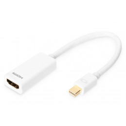 Digitus Mini DP -HDMI type A 0,15 m Mini DisplayPort HDMI-tyyppi A (vakio) Valkoinen