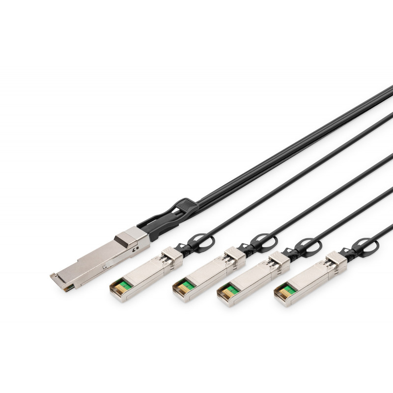 Digitus DN-81321 valokuitukaapeli 1 m QSFP+ 4x SFP+ Musta