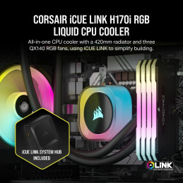 Corsair H170I Suoritin Nestejäähdytyspakkaus 14 cm Musta