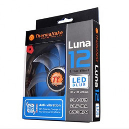 Thermaltake Luna 12 LED Blue Tietokonekotelo Tuuletin 12 cm Musta, Läpikuultava