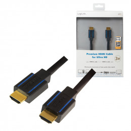 LogiLink CHB005 HDMI-kaapeli 3 m HDMI-tyyppi A (vakio) Musta