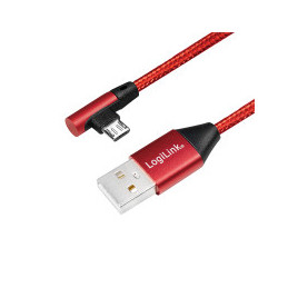 LogiLink CU0150 USB-kaapeli 1 m USB 2.0 USB A Micro-USB B Musta, Punainen