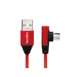 LogiLink CU0150 USB-kaapeli 1 m USB 2.0 USB A Micro-USB B Musta, Punainen