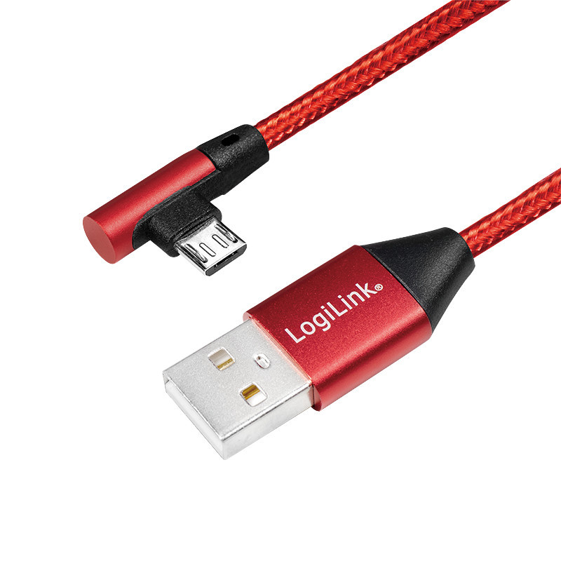 LogiLink CU0149 USB-kaapeli 0,3 m USB 2.0 USB A Micro-USB B Punainen