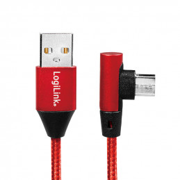 LogiLink CU0149 USB-kaapeli 0,3 m USB 2.0 USB A Micro-USB B Punainen