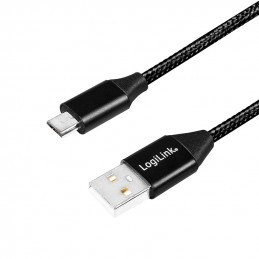 LogiLink CU0144 USB-kaapeli 1 m USB 2.0 USB A Micro-USB B Musta