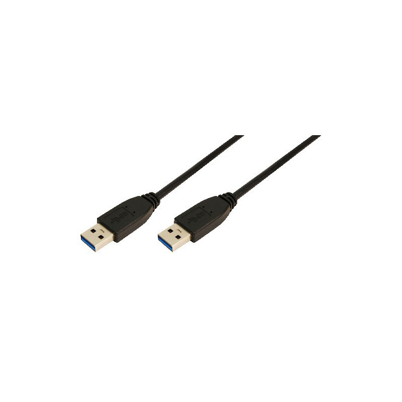 LogiLink 2m USB A - USB A 3.0 M M USB-kaapeli USB 3.2 Gen 1 (3.1 Gen 1) Musta