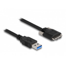 DeLOCK 87798 USB-kaapeli 0,5 m USB 3.2 Gen 1 (3.1 Gen 1) USB A Micro-USB B Musta