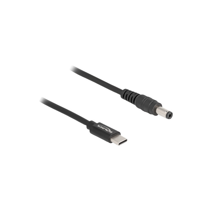 DeLOCK 87977 virtajohto Musta 1,5 m USB C 5.5 x 2.1 mm