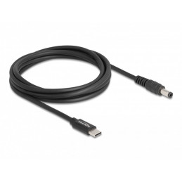 DeLOCK 87977 virtajohto Musta 1,5 m USB C 5.5 x 2.1 mm