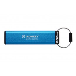 Kingston Technology IronKey Keypad 200 USB-muisti 256 GB USB Type-C 3.2 Gen 1 (3.1 Gen 1) Sininen