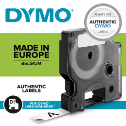 DYMO D1 - vakiopolyesteritarrat - Mustaa valkoisella -9mm x 7m