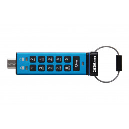 Kingston Technology IronKey Keypad 200 USB-muisti 32 GB USB Type-C 3.2 Gen 1 (3.1 Gen 1) Sininen