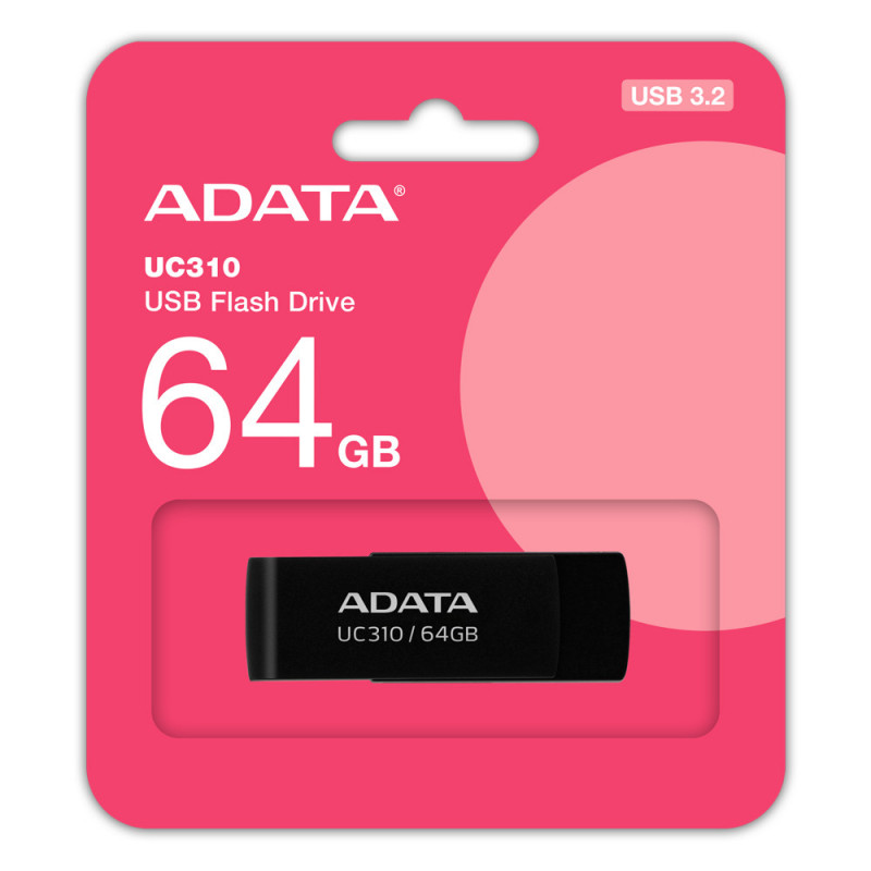 ADATA UC310 USB-muisti 64 GB USB A-tyyppi 3.2 Gen 1 (3.1 Gen 1) Musta