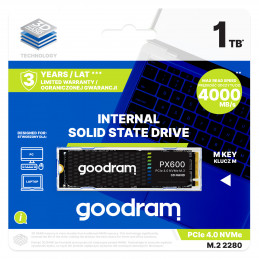 Goodram SSDPR-PX600-1K0-80 SSD-massamuisti M.2 1 TB PCI Express 4.0 3D NAND NVMe