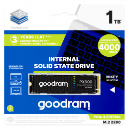 Goodram SSDPR-PX600-500-80 SSD-massamuisti M.2 500 GB PCI Express 4.0 3D NAND NVMe