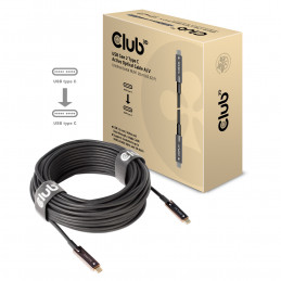 CLUB3D USB3.2 G2 TYPE-C ACT. OPT. A V M M 20M USB-kaapeli USB 3.2 Gen 2 (3.1 Gen 2) USB C Musta