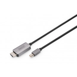 Digitus DB-340109-010-S videokaapeli-adapteri 1 m Mini DisplayPort HDMI Musta