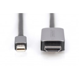 Digitus DB-340109-010-S videokaapeli-adapteri 1 m Mini DisplayPort HDMI Musta