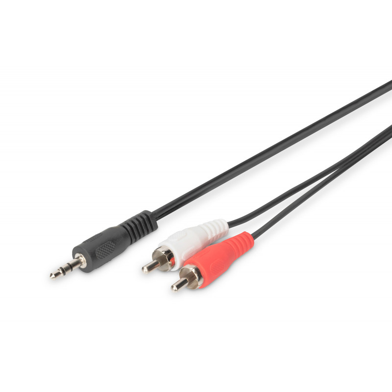 Digitus 3.5mm - 2x RCA, M M, 1.5 m audiokaapeli 1,5 m 2 x RCA Musta