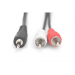 Digitus 3.5mm - 2x RCA, M M, 1.5 m audiokaapeli 1,5 m 2 x RCA Musta