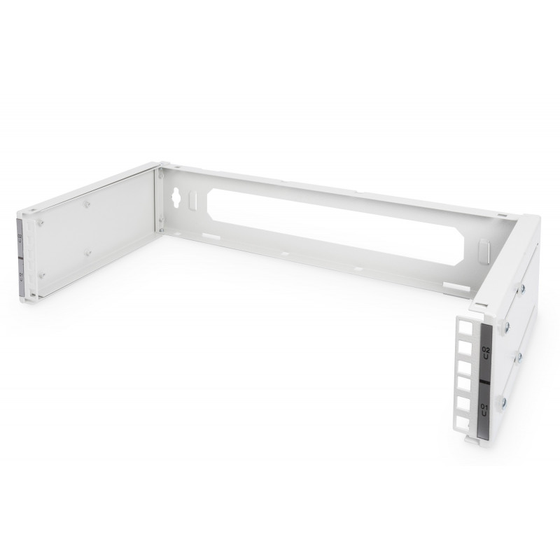 Digitus 19" 2U wall mounting patch-bracket Seinään asennettava laitekehikko Harmaa