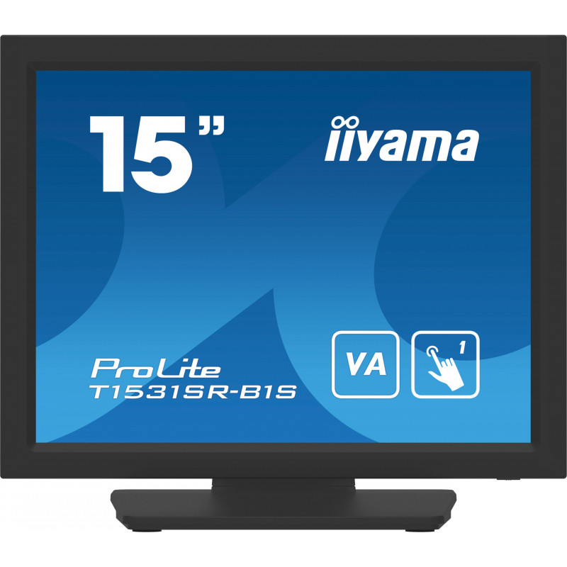iiyama ProLite T1531SR-B1S tietokoneen litteä näyttö 38,1 cm (15") 1024 x 768 pikseliä XGA LCD Kosketusnäyttö Musta