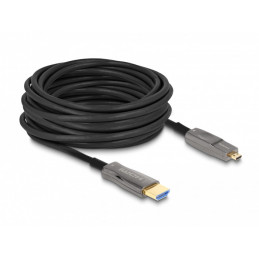 DeLOCK 86010 HDMI-kaapeli 30 m HDMI-tyyppi A (vakio) HDMI-tyyppi D (mikro) Musta, Harmaa