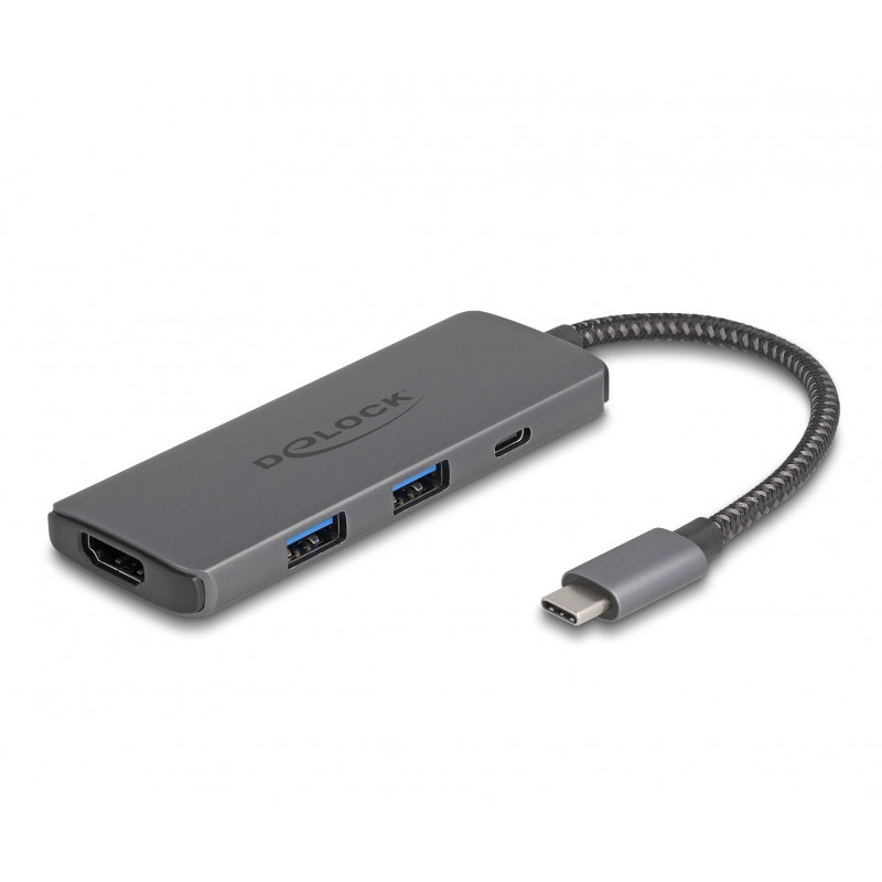 DeLOCK 87804 kannettavien tietokoneiden telakka ja porttitoistin Langallinen USB 3.2 Gen 1 (3.1 Gen 1) Type-C Harmaa
