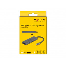 DeLOCK 87804 kannettavien tietokoneiden telakka ja porttitoistin Langallinen USB 3.2 Gen 1 (3.1 Gen 1) Type-C Harmaa