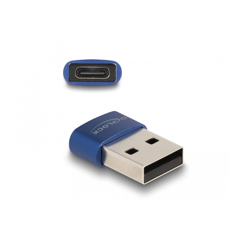 DeLOCK 60051 kaapelin sukupuolenvaihtaja USB C USB A Sininen