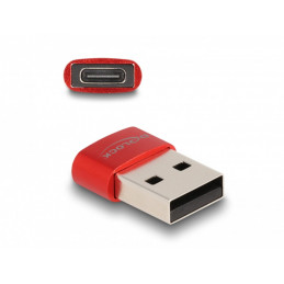 DeLOCK 60050 kaapelin sukupuolenvaihtaja USB C USB A Punainen