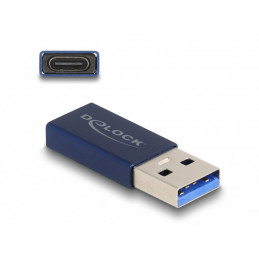 DeLOCK 60049 kaapelin sukupuolenvaihtaja USB C USB A Sininen