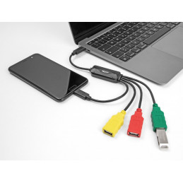 DeLOCK 64203 kaapelin sukupuolenvaihtaja USB Type-C 3 x USB-A female + 1 x USB-C Monivärinen