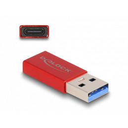 DeLOCK 60044 kaapelin sukupuolenvaihtaja USB C USB A Punainen