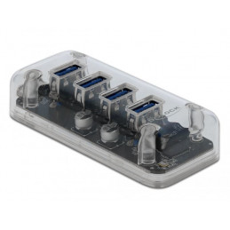 DeLOCK 64087 keskitin USB 3.2 Gen 1 (3.1 Gen 1) Micro-B 5000 Mbit s Läpinäkyvä