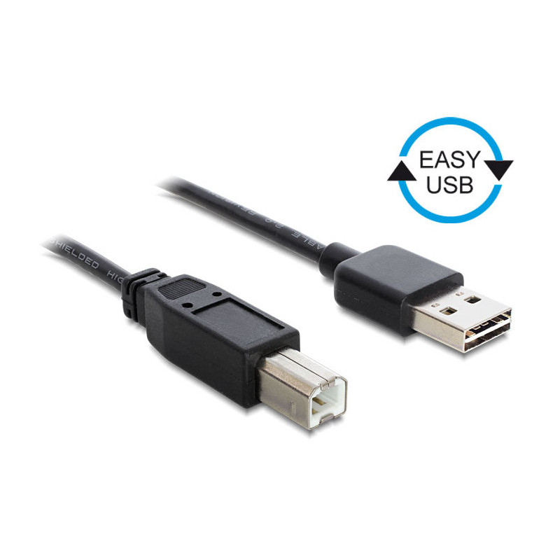 DeLOCK 2m USB 2.0 A - B m m USB-kaapeli USB A USB B Musta