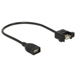 DeLOCK 0.25m 2xUSB2.0-A USB-kaapeli 0,25 m USB 2.0 USB A Musta