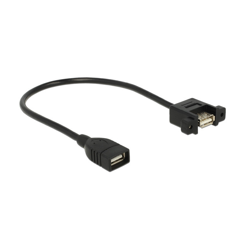DeLOCK 0.25m 2xUSB2.0-A USB-kaapeli 0,25 m USB 2.0 USB A Musta