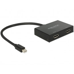 DeLOCK 87695 videokaapeli-adapteri 0,3 m Mini DisplayPort 2 x DisplayPort Musta