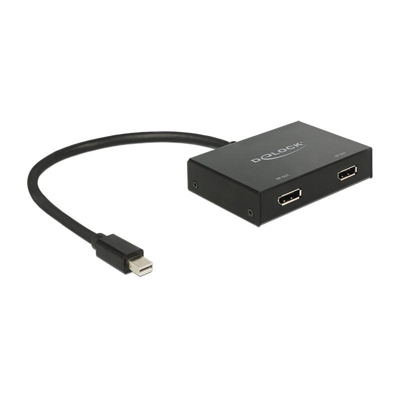 DeLOCK 87695 videokaapeli-adapteri 0,3 m Mini DisplayPort 2 x DisplayPort Musta