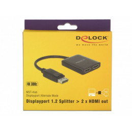 DeLOCK 87720 videohaaroitin DisplayPort 2x HDMI