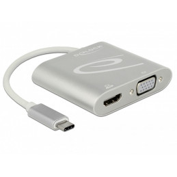 DeLOCK 87705 videokaapeli-adapteri 0,15 m USB Type-C HDMI + VGA (D-Sub) Hopea